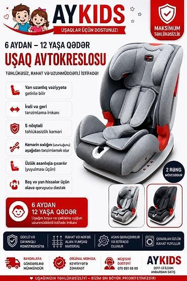 🚗👶 **Babyland Uşaq Avtokreslosu – 6 Aydan 12 Yaşa Qədər Təhlükəsiz