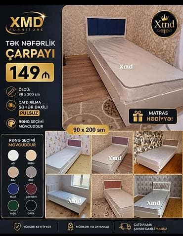 Çarpayılar: XMD Furniture – tək nəfərlik çarpayı - Ölçü: 90 x 200 sm - Şəhər — 1
