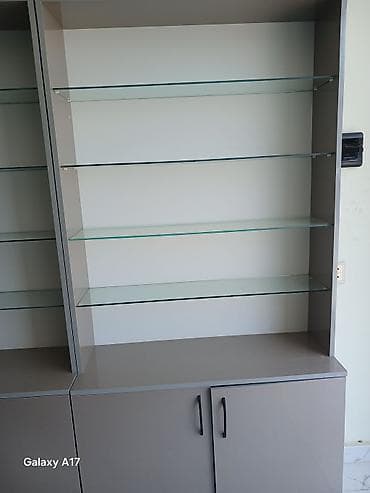 Dolab vitrinləri: Vitrin tipli modul rəf-dolab - Material: yuxarı hissə şüşə rəflərlə — 4