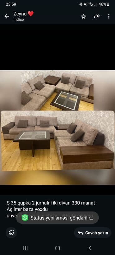 qupka: Künc divan, Açılmayan, Bazasız, Parça — 1