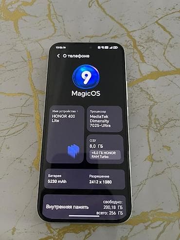 mikrafon şur: Honor 400 Lite, 256 GB, rəng - Boz, Sensor, Barmaq izi, İki sim kartlı — 6