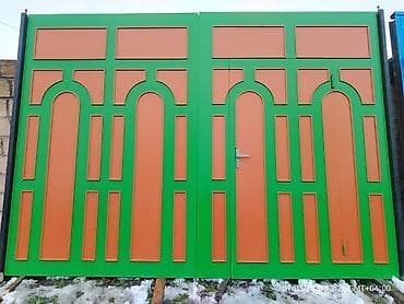 İşlənmiş Dəmir Həyət darvazası, Mexaniki, Qapı ilə, rəng - Yaşıl, Kredit yoxdur, Ödənişli çatdırılma