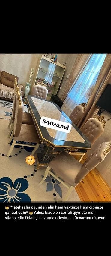 Dördbucaq masa, Qonaq otağı üçün, 6 nəfər lalafo.az -da Dördbucaq masa, Qonaq otağı üçün, 6 nəfər