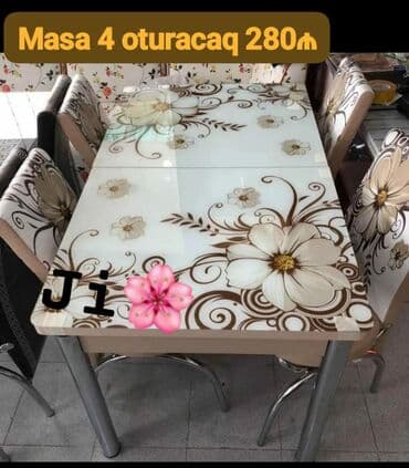 Masa və oturacaq dəstləri: Mətbəx üçün, Yeni, Açılan, 4 stul — 2