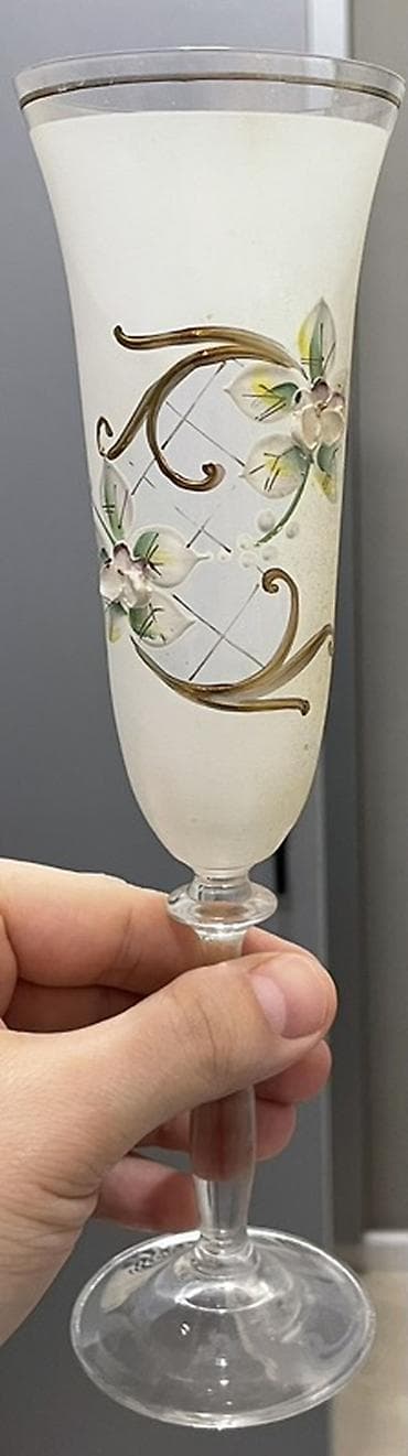 Qədimi üslubda dekorativ şüşə dəst - Material: rəngli şüşə (kobalt — 9