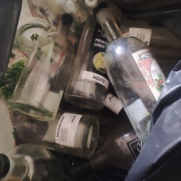 şüşə butulka: Təcili hamısı 15 man. boş şüşə butulkalar - Material: şəffaf qalın — 6