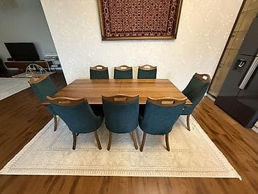 Qonaq otağı üçün, Açılmayan, Dördbucaq masa, 8 stul