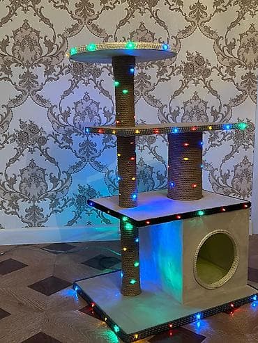 Yuvalar: Pişik üçün çoxmərtəbəli oyun və dırmaşma kompleksi - 3 səviyyəli — 2