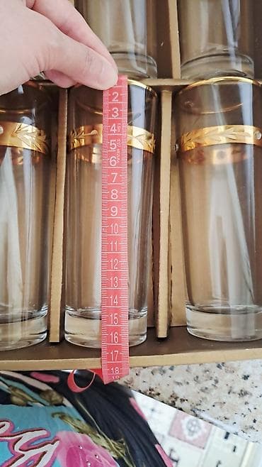 bezek esyasi: Stəkanlar, rəng - Qızılı, Şüşə, 6 ədədli dəst — 4