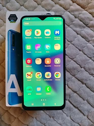 yanğın sensoru: Samsung Galaxy A50, 128 GB, rəng - Mavi, Barmaq izi — 2