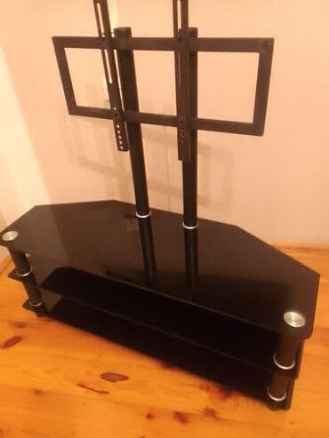 стол стойка для кухни: Новый, Прямой ТВ стенд, С полками, Стеклянный, Турция — 2