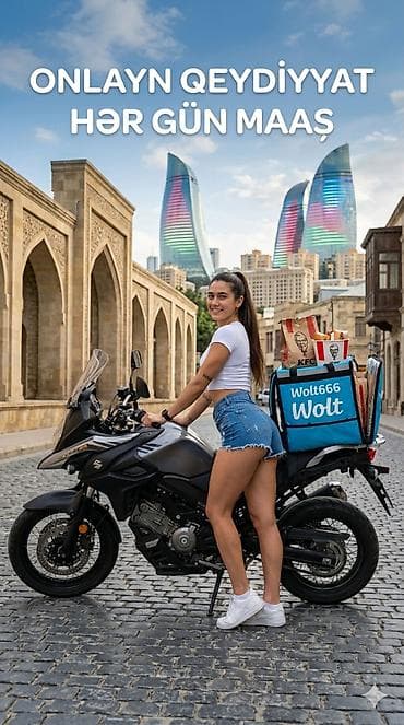 Moto-kuryer tələb olunur, Həftəlik ödəniş, Təcrübəsiz