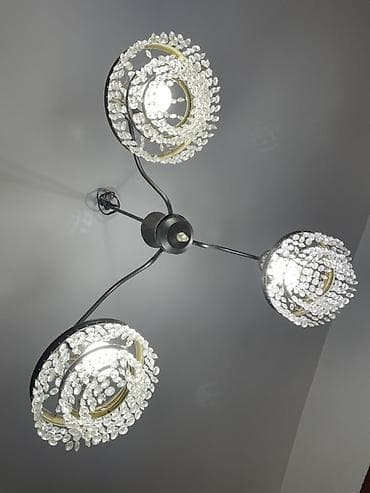 elektron divar saatı: Led Çılçıraq, 3 lampa, Metal — 1