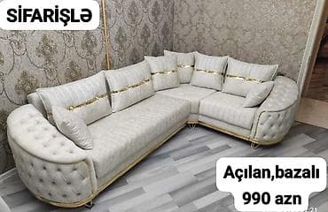 krep parca: Künc divan, Yeni, Açılmayan, Bazasız, Vеlur parça, Pulsuz çatdırılma — 4