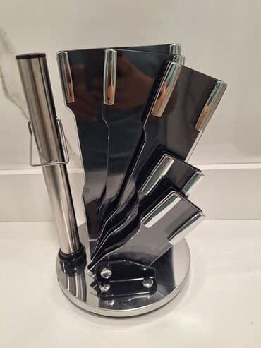 pıcaq: Mətbəx üçün bıçaq dəsti və fırlanan stend/yenidi/ - Komplekt: 5 bıçaq — 3