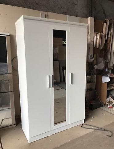 rr mebel: 3 qapılı, Güzgülü, Ağ, Taxta, Açılan, Düz dolab — 6