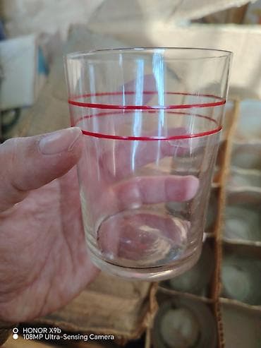 dest qab: Stəkanlar, rəng - Qırmızı, Şüşə, 250 ml, Rusiya — 1