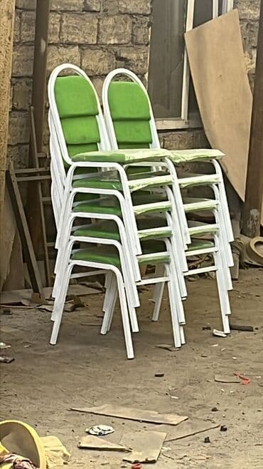 açılıb yığılan stul: Mətbəx üçün, Yeni, Qatlanmayan, rəng - Ağ Stul — 9