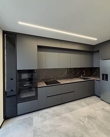 Müasir dizaynlı mətbəx mebeli komplekti - Üslub: minimal və loft