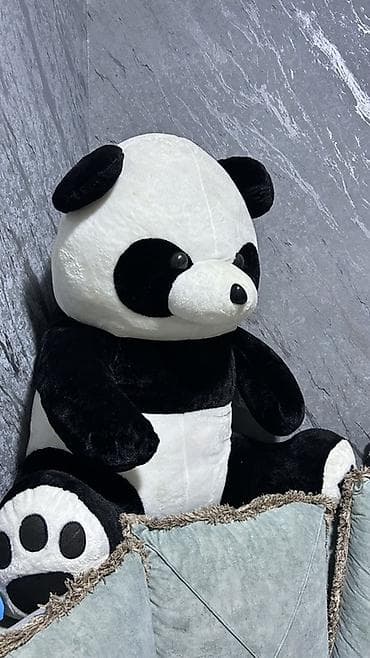 uşaq ədyalları: Böyük ölçülü panda plyuş oyuncağı - Klassik ağ-qara rəngdə, yumşaq və — 2