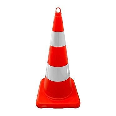 Yol təhlükəsizliyi konusu Konus 75sm - Rəng: parlaq narıncı gövdə, 2