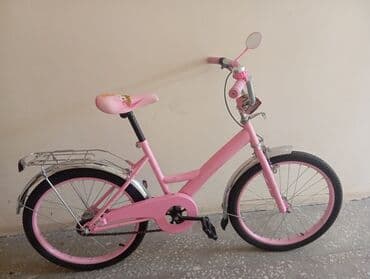 qalin tekerli velosiped: Uşaq/qız velosipedi – 20 düym - Rəng: açıq çəhrayı, dekorativ naxışlı — 2