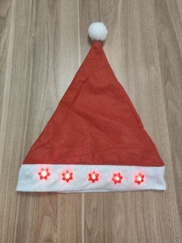 Lincoln: LED işıqlı Yeni il papağı - Klassik qırmızı-ağ Santa dizaynı - Üst — 1