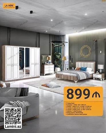 divan olcusu: Yataq Dəsti – La Mini Tərkibi və ölçülər: - Çarpayı: 1 ədəd, 160 × — 1
