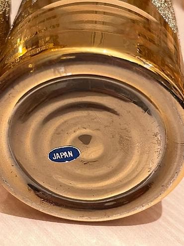 su qab: Stəkanlar, rəng - Qızılı, Şüşə, 6 ədədli dəst, Yaponiya — 2