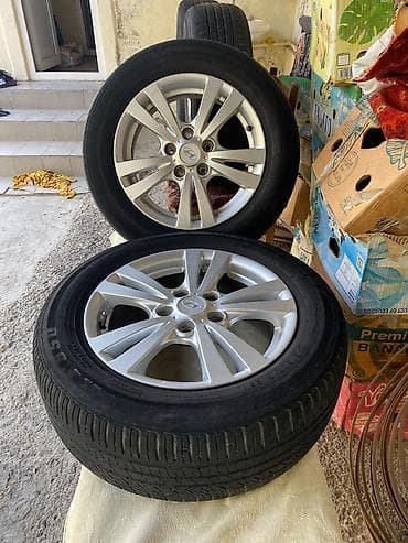 avtomobil sukanı: Hyundai orijinal yüngül lehimli disk + təkər komplekti (4 ədəd) - — 7