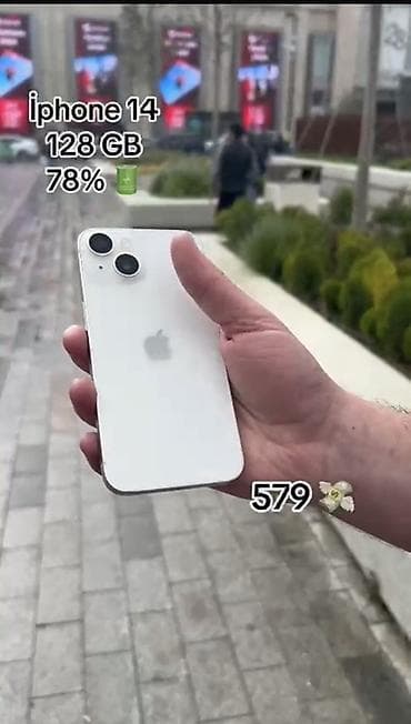 x plata: IPhone 14, 128 GB, Ağ — 1