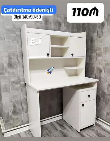 Məhsul: Modul iş/oxu masası üst dolablı Ölçü: 140×90×50 sm (şəkildə