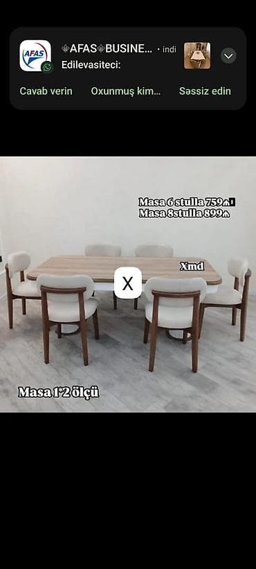 kohnə stul: Yemək otağı üçün masa-stul dəsti - Dəst seçimi: - Masa + 6 stul — 1