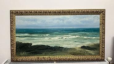 demirov sekilleri: Dəniz mənzərəli yağlı boya tablo - Texnika: kətan üzərində yağlı boya — 3