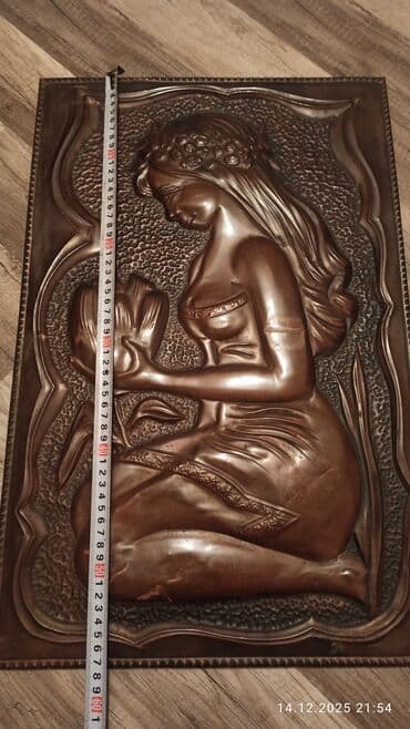 3d qelem bakida: Dekorativ dairəvi mis relyef panel Azərbaycan rəqs edən qız ideal — 8