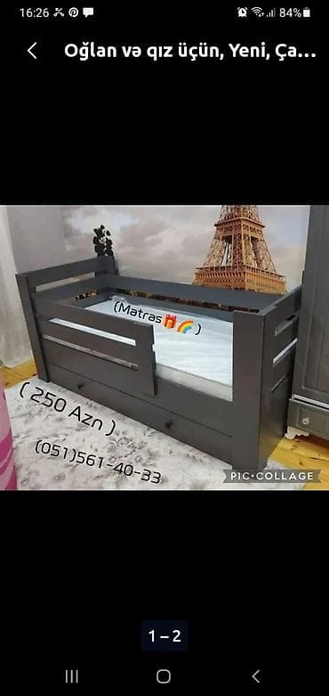 kalidor mebeli: Oğlan və qız üçün, Yeni, Çarpayı, Bazasız, Matras ilə, Siyirməli — 1