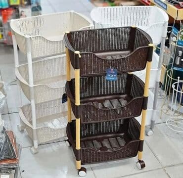 Mətbəx aksesuarları: Meyvə-tərəvəz yiğmaq uçun tekerli şkaf
3 mertebe tekerli — 5