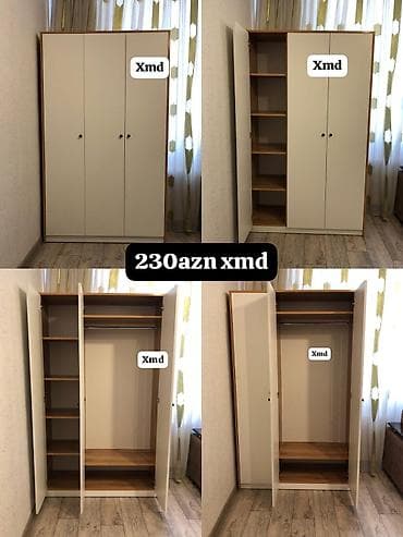 3 qapılı, Ağ, Digər material, Açılan, Düz dolab