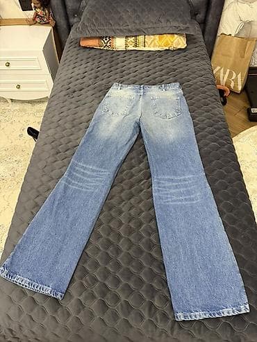 cinsler: Geniş kəsimli düz balaqlı cins şalvar – 2 rəng seçimi - Model — 2