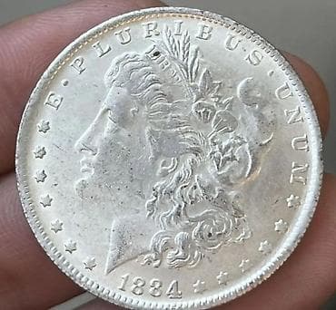 Искусство и коллекционирование: ABŞ Morgan Dollar (1884) gümüş sikkə - Növ: Morgan Silver Dollar - — 2