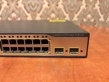 netis modem: Cisco Catalyst 3750 Series PoE-24 şəbəkə switchi - 24 x 10/100 — 1