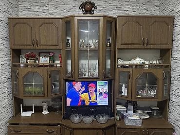 suvarma sistemi: Mebel dəsti – qonaq otağı üçün künc vitrinli divar komplekti - — 2