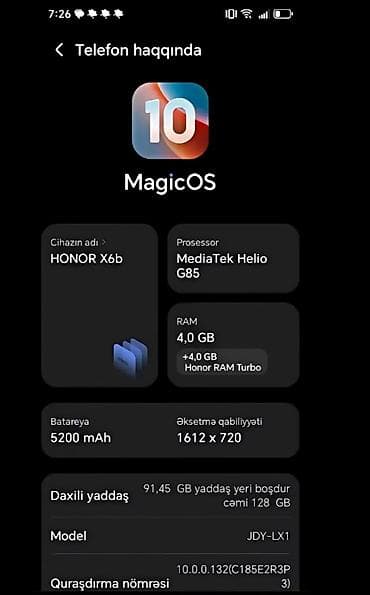 Honor X6b, 128 GB, rəng - Qara