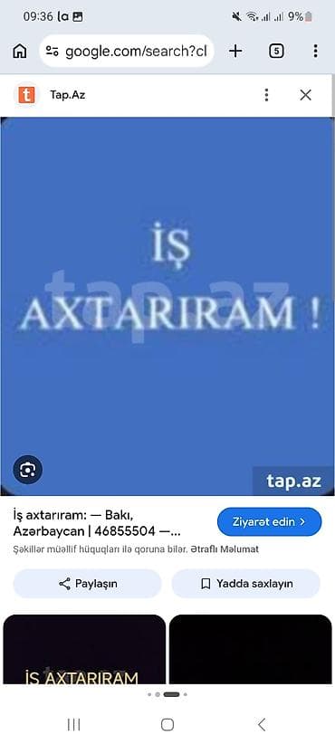bağ evində iş: Təcili iş axtarıram ətralı məlumat üçün 0506707717 — 1