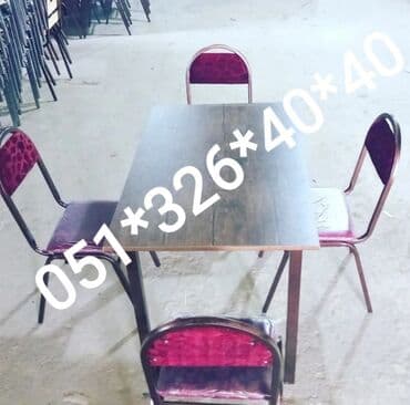 Masa və oturacaq dəstləri: Qonaq otağı üçün, Yeni, Açılan, Dördbucaq masa, 2 stul — 21