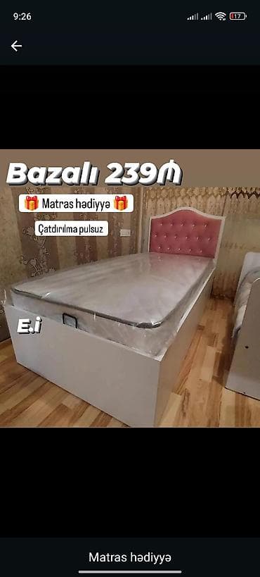 Yeni, Təknəfərlik çarpayı, Bazalı, Matras ilə, Siyirməsiz lalafo.az -da Yeni, Təknəfərlik çarpayı, Bazalı, Matras ilə, Siyirməsiz