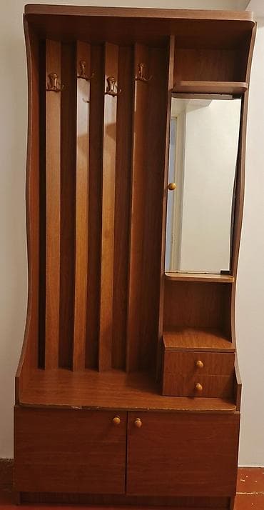 İşlənmiş, 2 qapılı, Güzgülü, Qəhvəyi, Digər material, Açılan, Düz dolab — 2