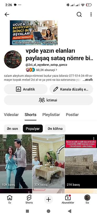 Reklam, çap: Xidmət: İkinci əl və yeni əşyaların elanlarının paylaşılması yazın — 1
