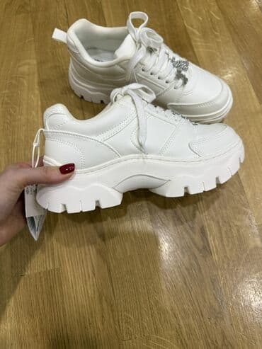 женские кеды на платформе: Zara, Ölçü: 36, rəng - Ağ, Yeni — 2