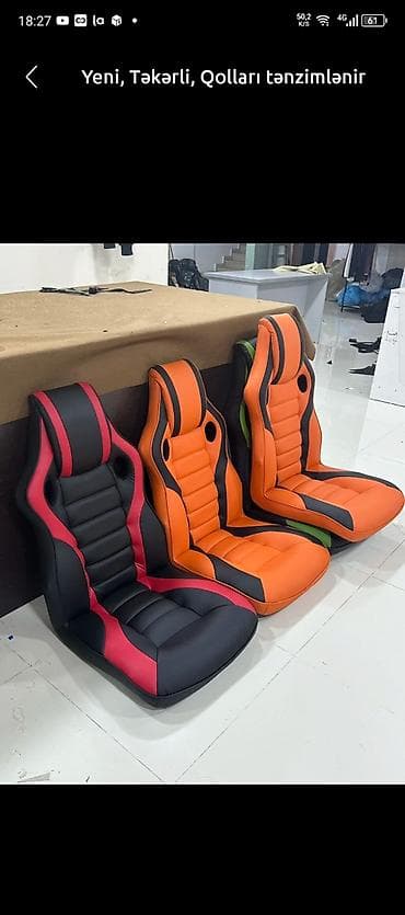 mebel satilir: Yeni, Təkərli, Qolları tənzimlənir, Dəri — 9